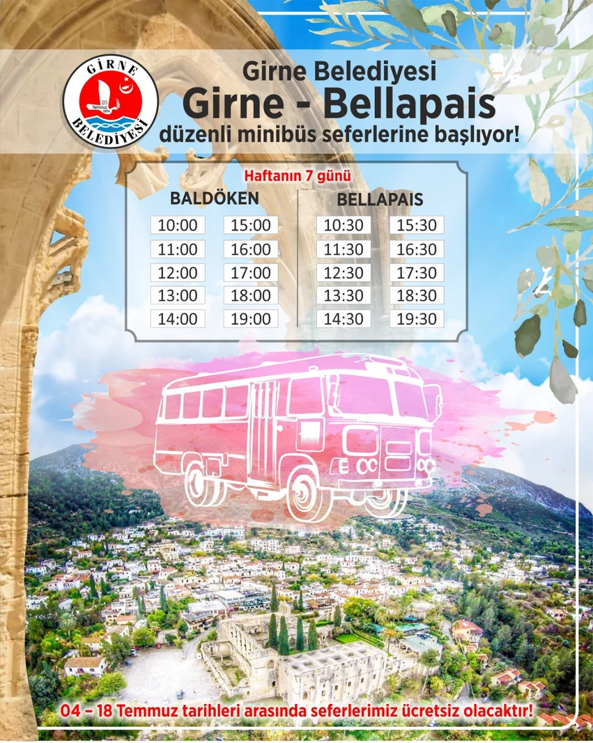 Girne - Çatalköy Minibüs Saatleri ve Biniş Noktaları