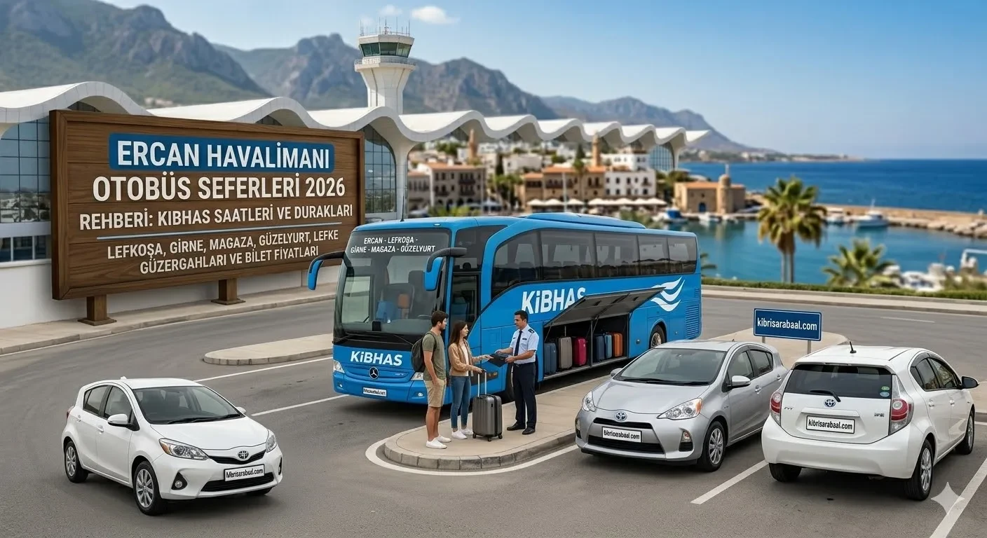 KIBHAS Otobüs Saatleri ve Güzergahları 2026 (Ercan Havalimanı Servisleri)
