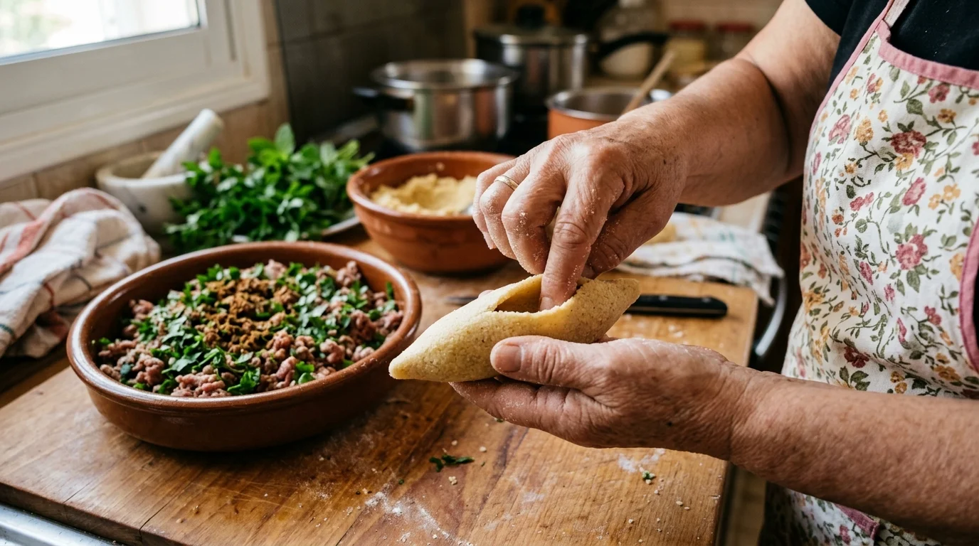 Mutfak Tezgahında Parmakla İncecik Bulgur Kabuğu Açma Tekniği