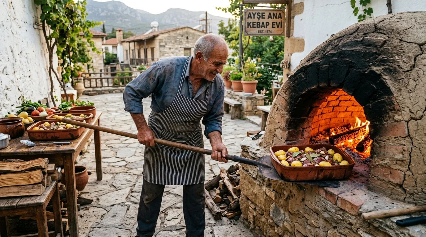 Köy Fırınına Toprak Tepsilerle Kuzu Kebabı Sürülmesi
