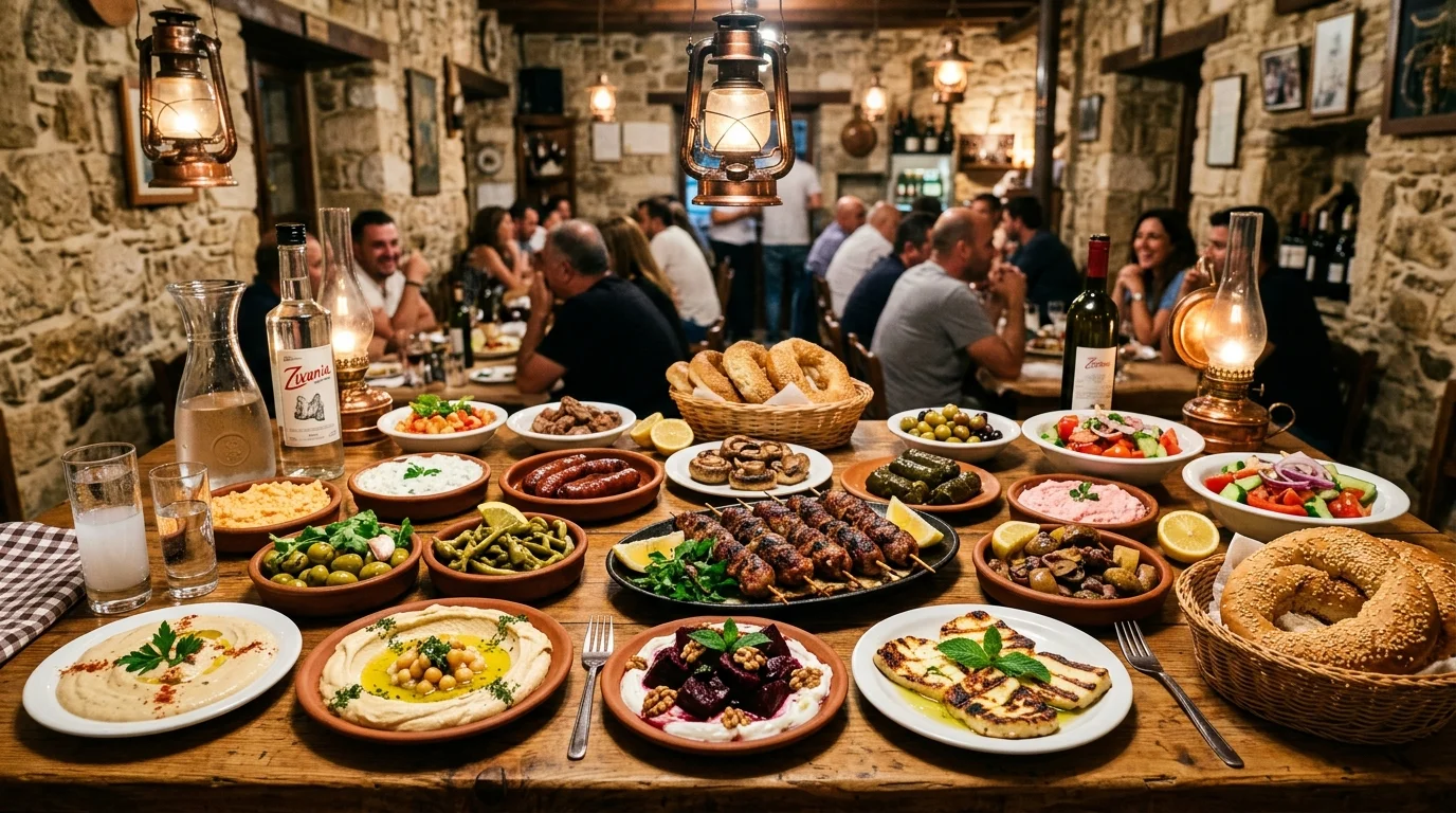 Kıbrıs Meyhane Kültürü ve 'Full Meze' Konsepti: 20+ Tabaklık Akdeniz Ziyafeti
