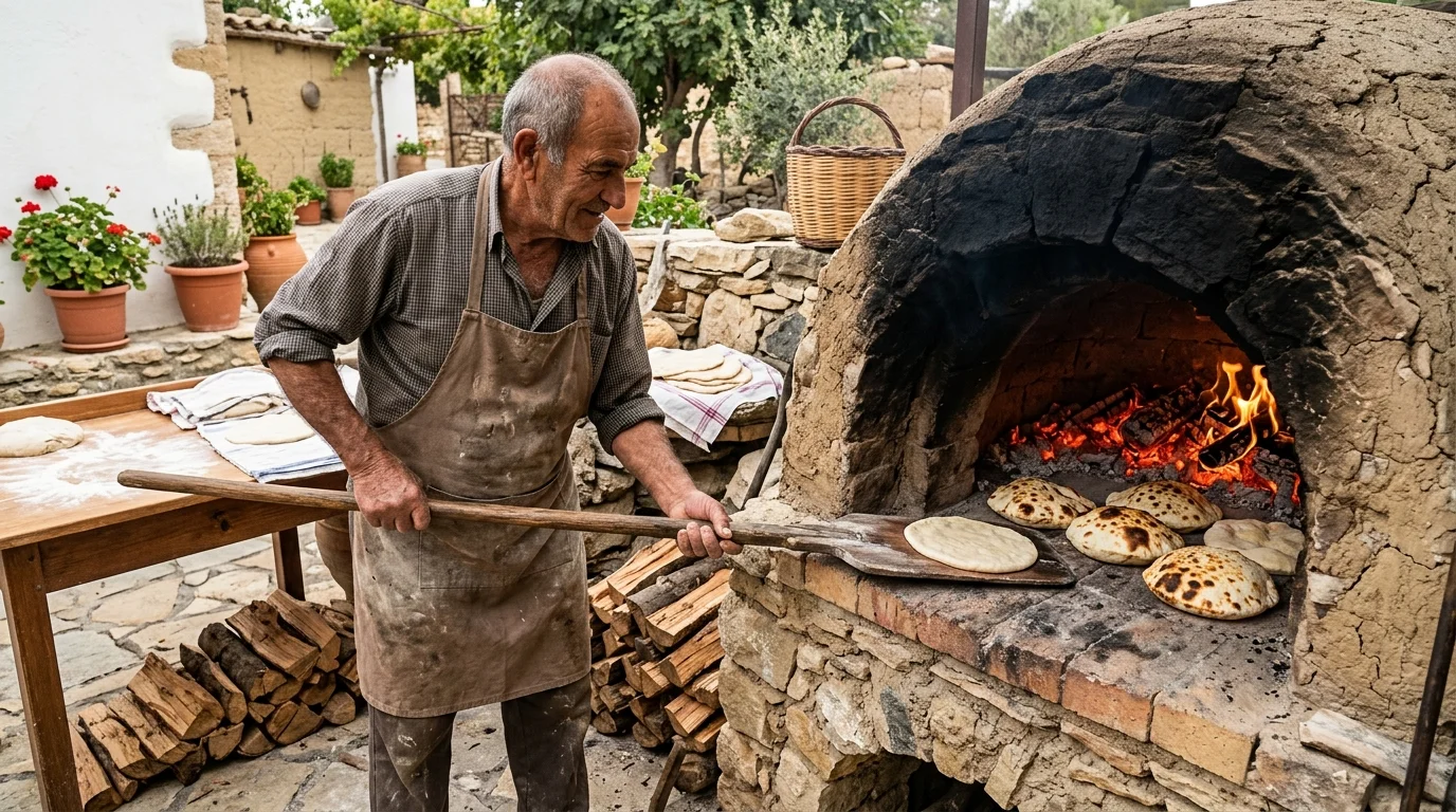 Tahta Kürekle Fırına Sürülen Sıcak Katmerler