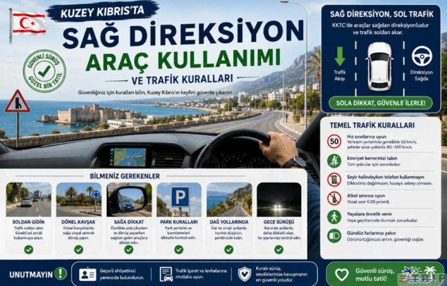 Kıbrıs'ta Trafik Soldan mı Akıyor? (Direksiyon ve Sürüş Tüyoları)
