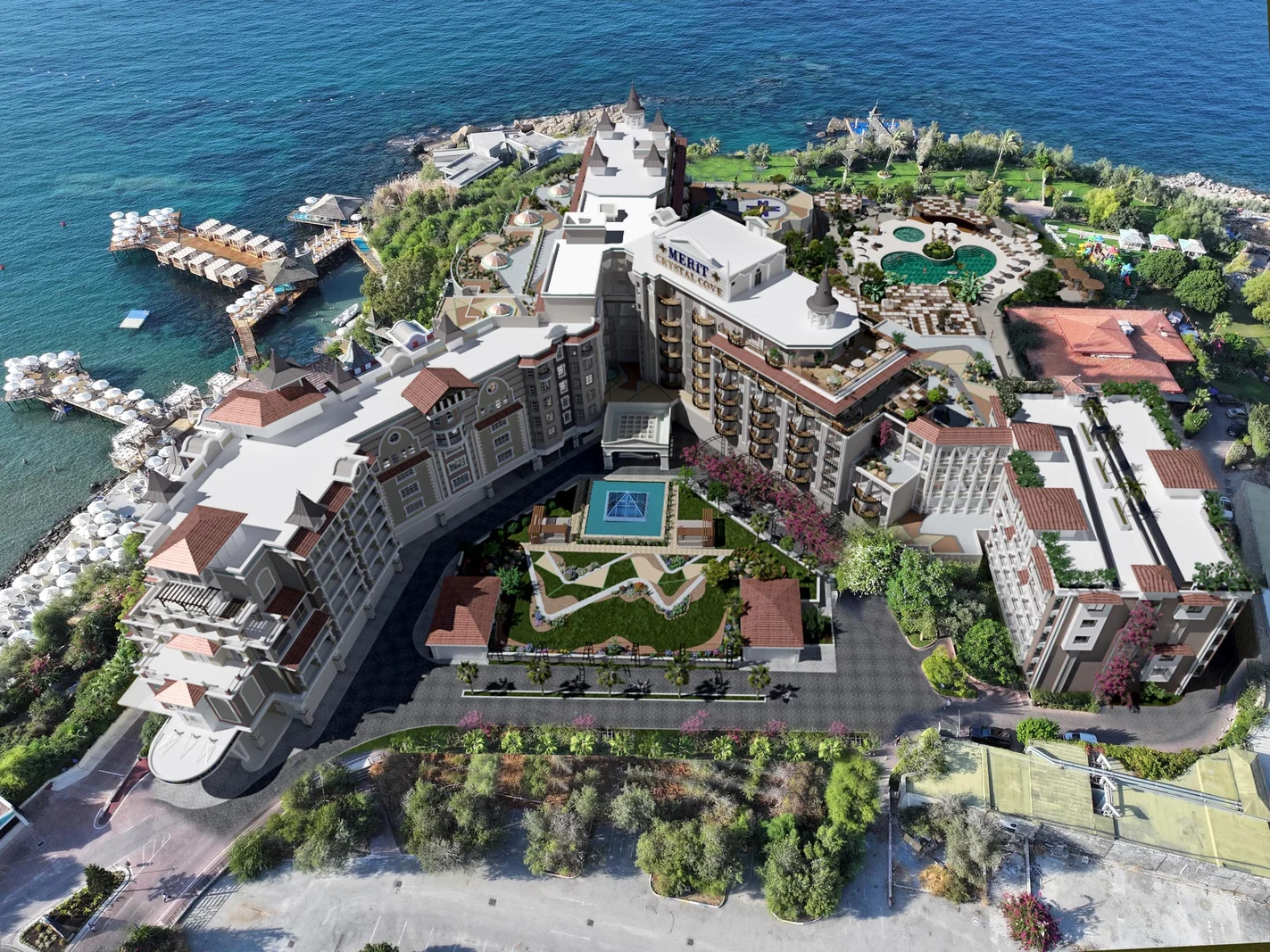 Merit Crystal Cove Hotel Havuz ve Sahil