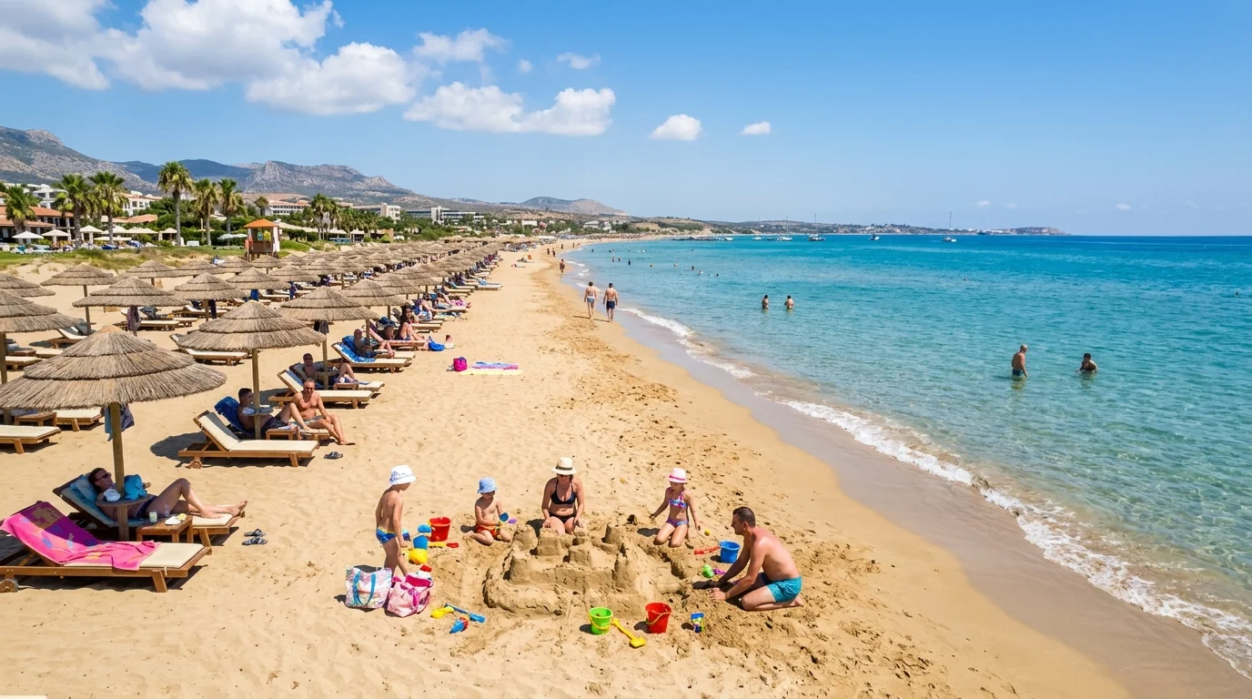 İskele Long Beach Kumsalı Aile Tatili
